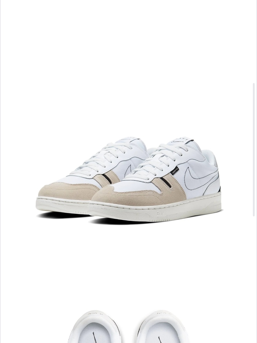Nike Squash type summit White and Beige Low-Top Lace-Up Sneakers